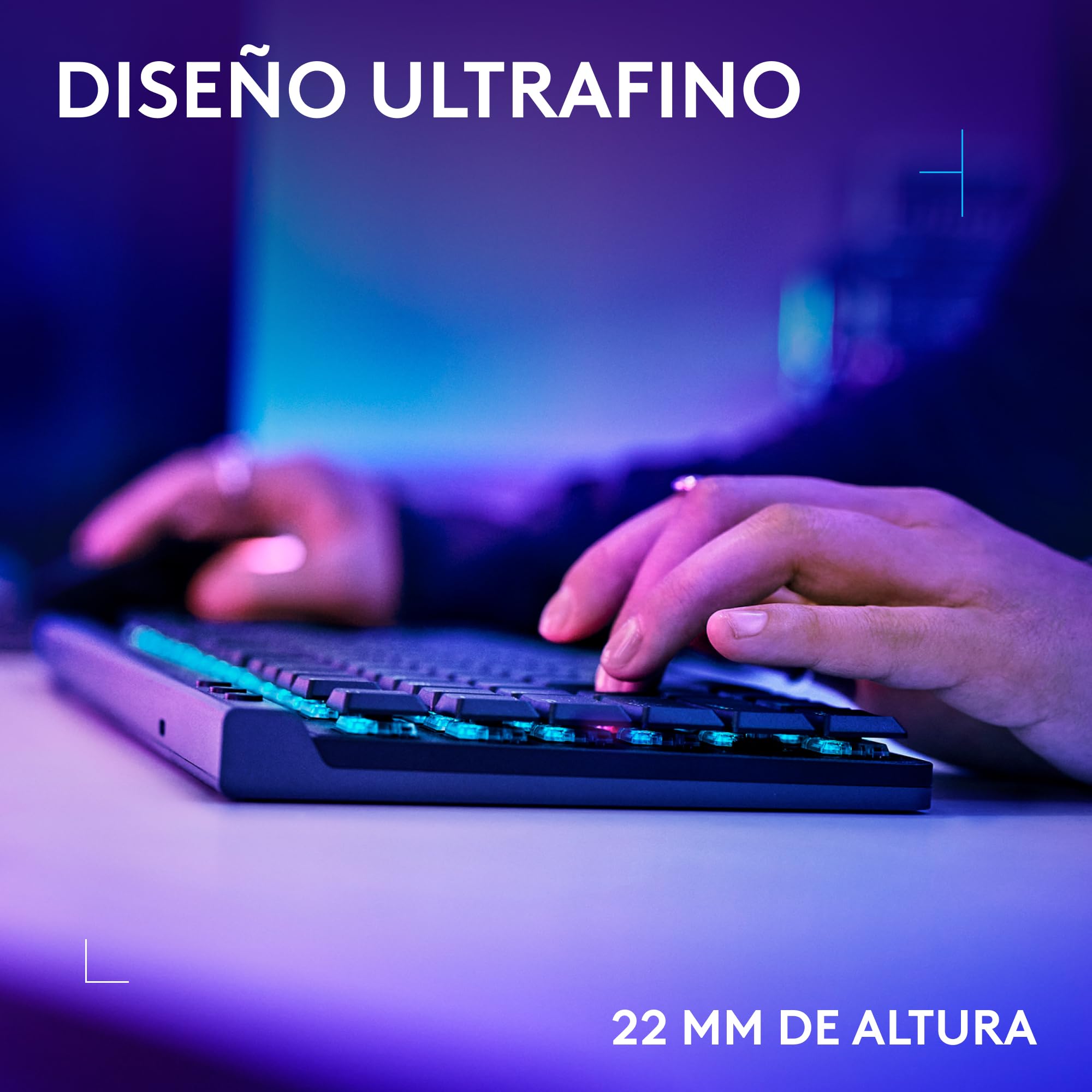 Logitech G G515 Lightspeed TKL de Perfil bajo Teclado para Gaming inalámbrico, RGB LIGHTSYNC, diseño Fino sin Teclado numérico, Teclas de PBT, interruptores mecánicos táctiles, US INT'L - Negro