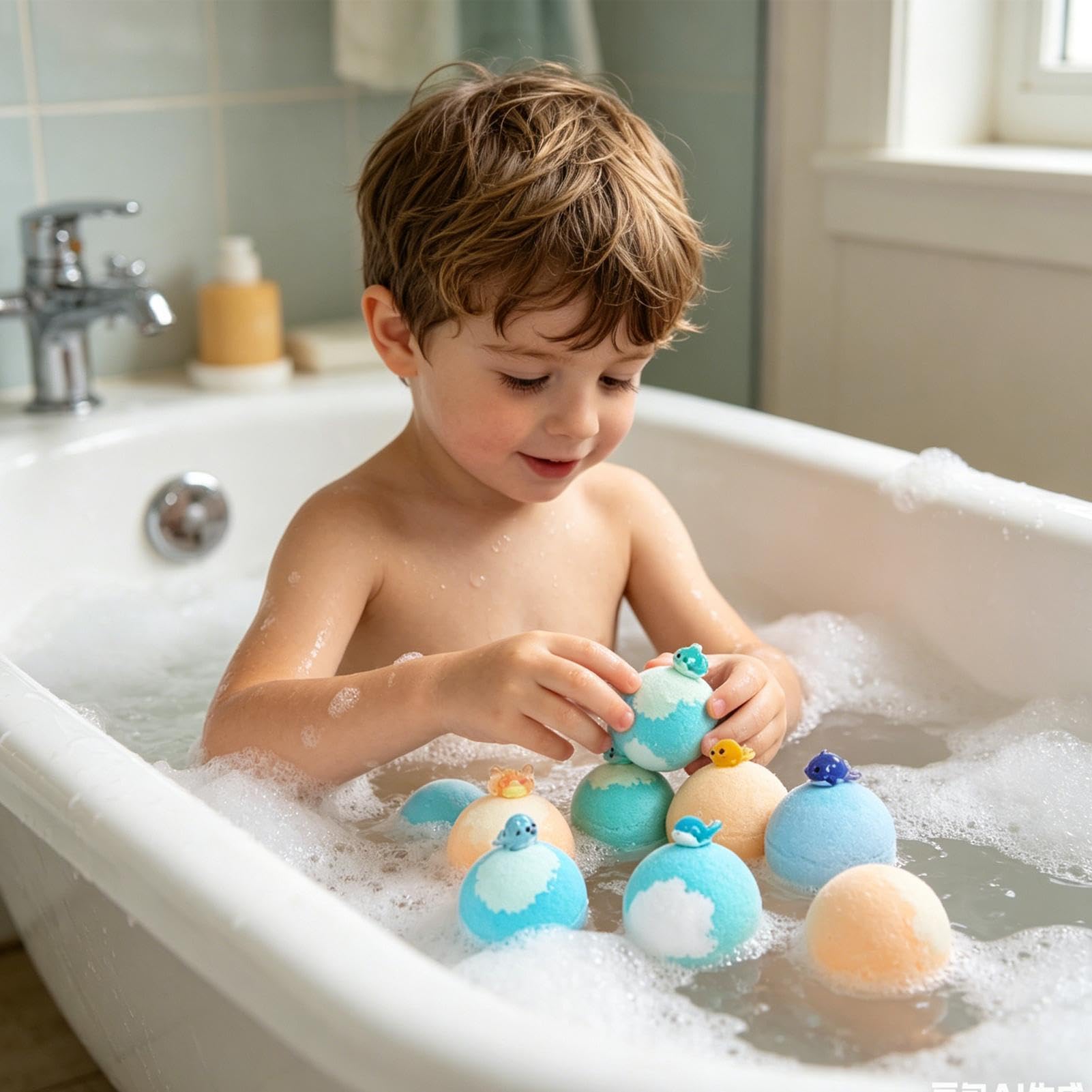 Palline da bagno per bambini, 6 pezzi, biologiche
