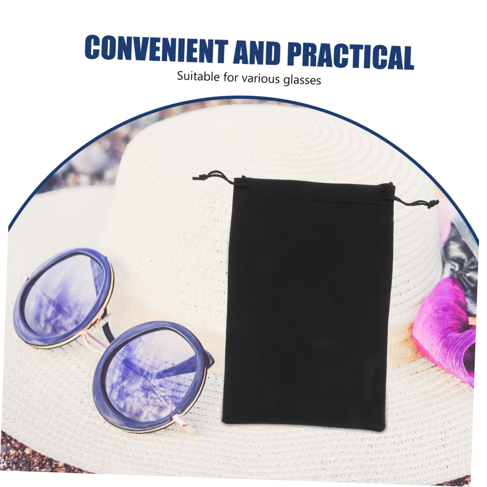 YARNOW Custodia Per Occhiali Da Sci e Maschera Da Neve in Microfibra Nera 25x14 Cm, Set 10 Pezzi Leggeri e Protettivi Per Trasporto e Conservazione, Per Sport Invernali e Outdoor
