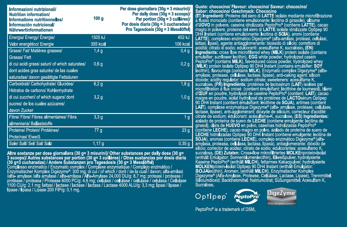 Yamamoto Nutrition Infusion-ELITE 400 gr, Integratore Alimentare con Proteine del Siero di Latte Isolate e Idrolizzate, Albume e Caseina, Ottimo per il Recupero Post-Workout, Gusto Chococino
