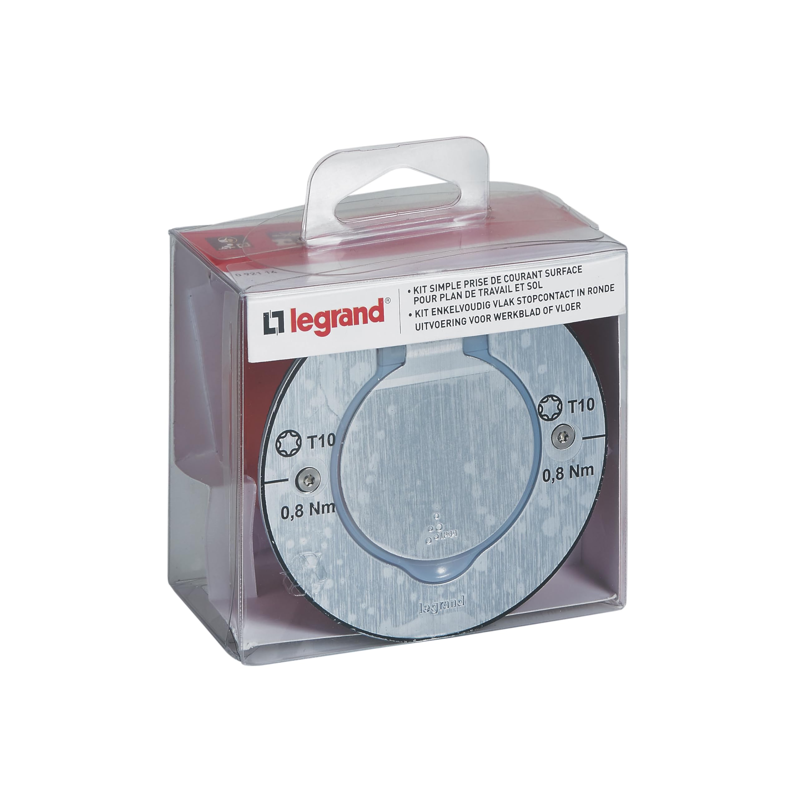 LEGRAND - Kit Prise de Sol Ronde Inox Étanche IP44 avec Volet + Boîte à Encastrer