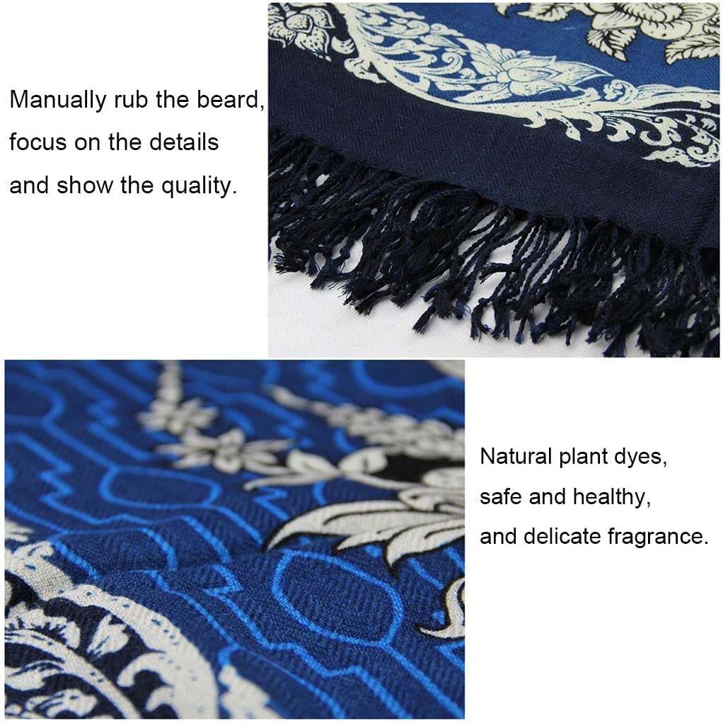 Chal de Moda Bufandas Poncho Bufanda, Bufanda 100% Cachemira Mantón de Borla de Invierno Primavera y otoño Capa de Fotos de Viaje for la Madre (Color: Azul, tamaño: 245 × 110 cm)
