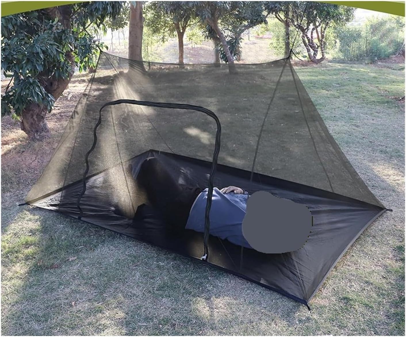 Ultralight Inner Tent Net Outdoor Rodless Summer Mesh Portable Backpacking Hiking Camping Double Travel(2pcs)