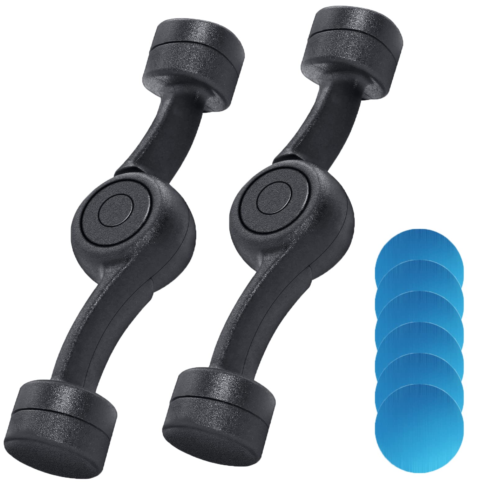 Front Load Washer Door Prop, Magnetic Washing Machine Cleaner Door Holder, 360° Adjustable Washer and Dryer Door Stopper with Sticky Iron Sheet Fits All Washing Machines (2 Pack)