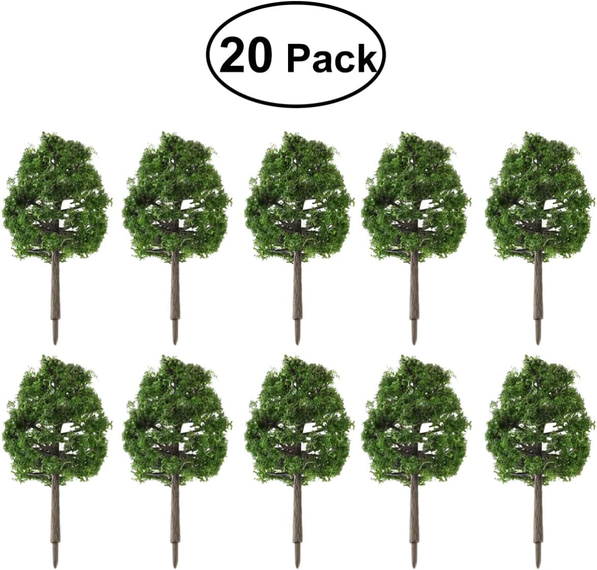 WINOMO 20pcs Model Trees Miniature Landscape Scenery Train Railways Trees Scale 1:100 Dark Green