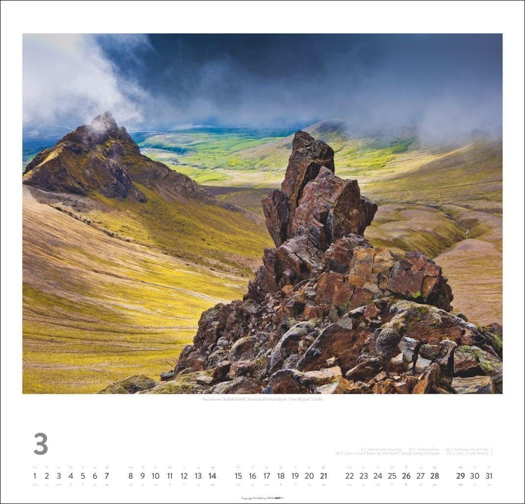 Island Kalender 2027 - Insel aus Feuer und Eis: Wandkalender XXL mit 12 atemberaubenden Fotos von Islands Gletschern, Vulkan-Landschaften und ... Schäfer. Kalender im Großformat 48 x 46 cm