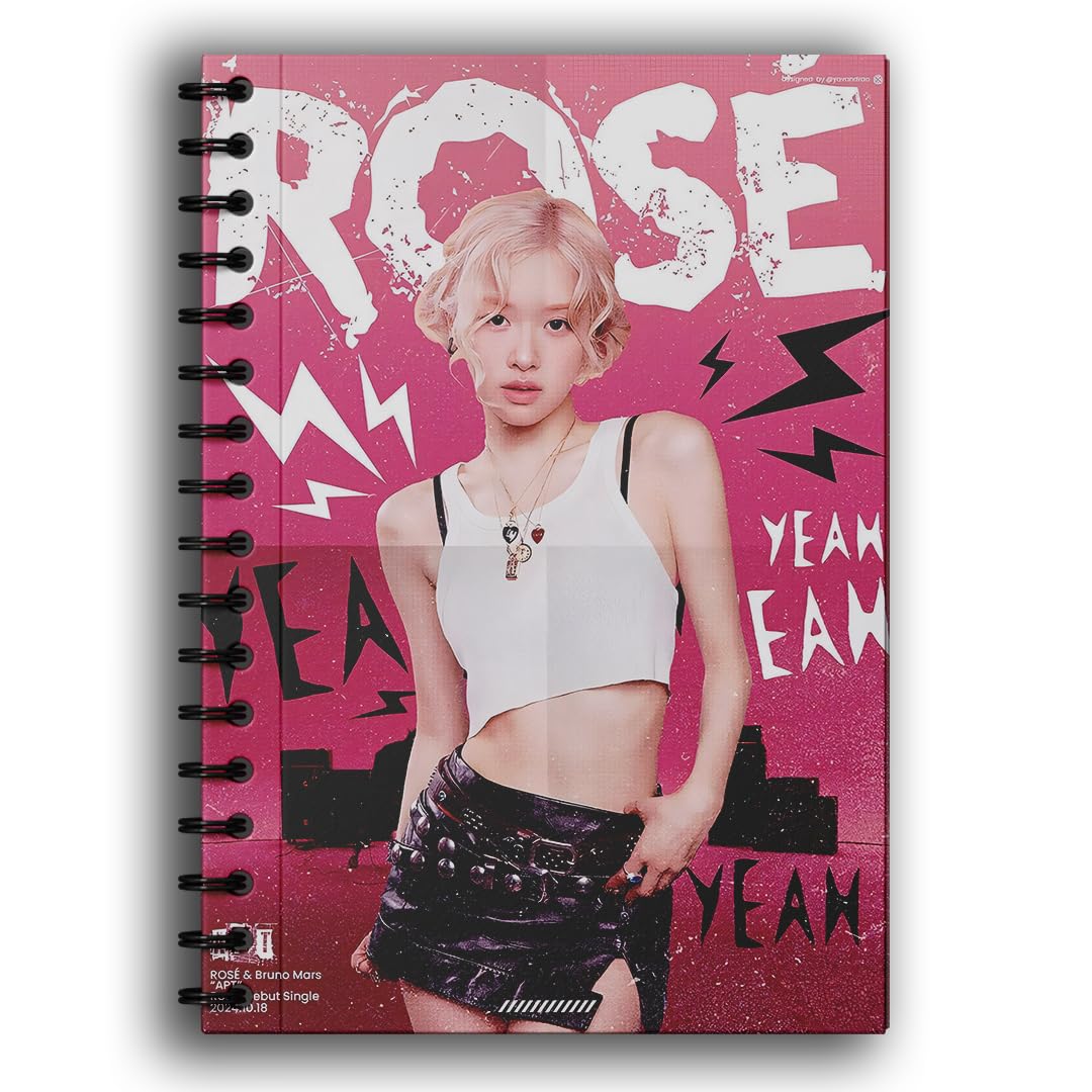 zenithink rose blackpink Wiro Journal Notebook | 80 gsm Paper With