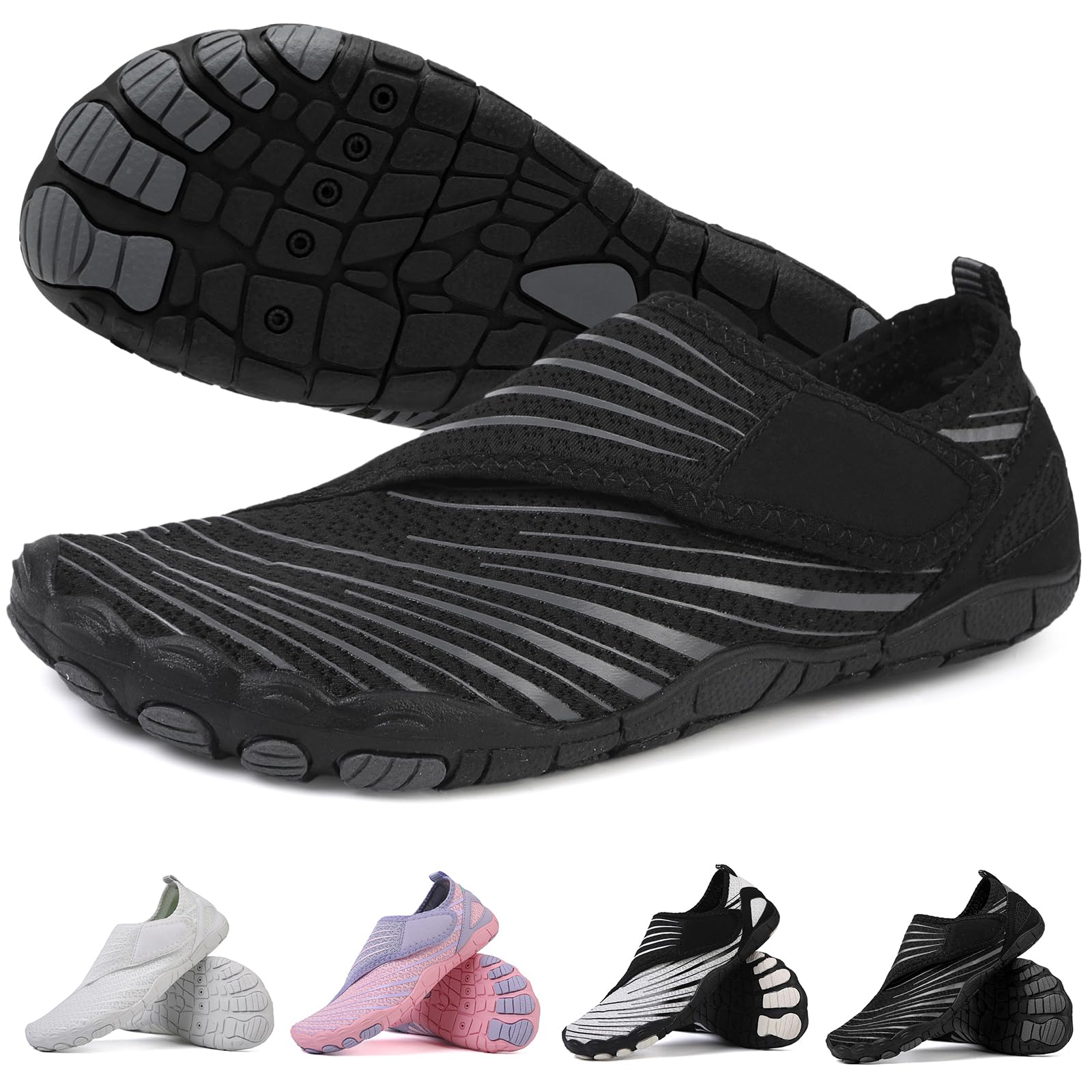 Voyabarefoot Shoes for Women Men Wide Toe Box River Pool Beach Water Shoe | Zero Drop Lightweight Non-Slip Quick-Dry Breathable Flexible Minimalist Women Sneaker for Hiking Walking Swimming Gym Workout