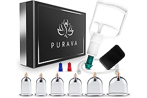 Puraville Chinese Cupping Therapy Set: Relieve Tension, Back Pain, and Cellulite