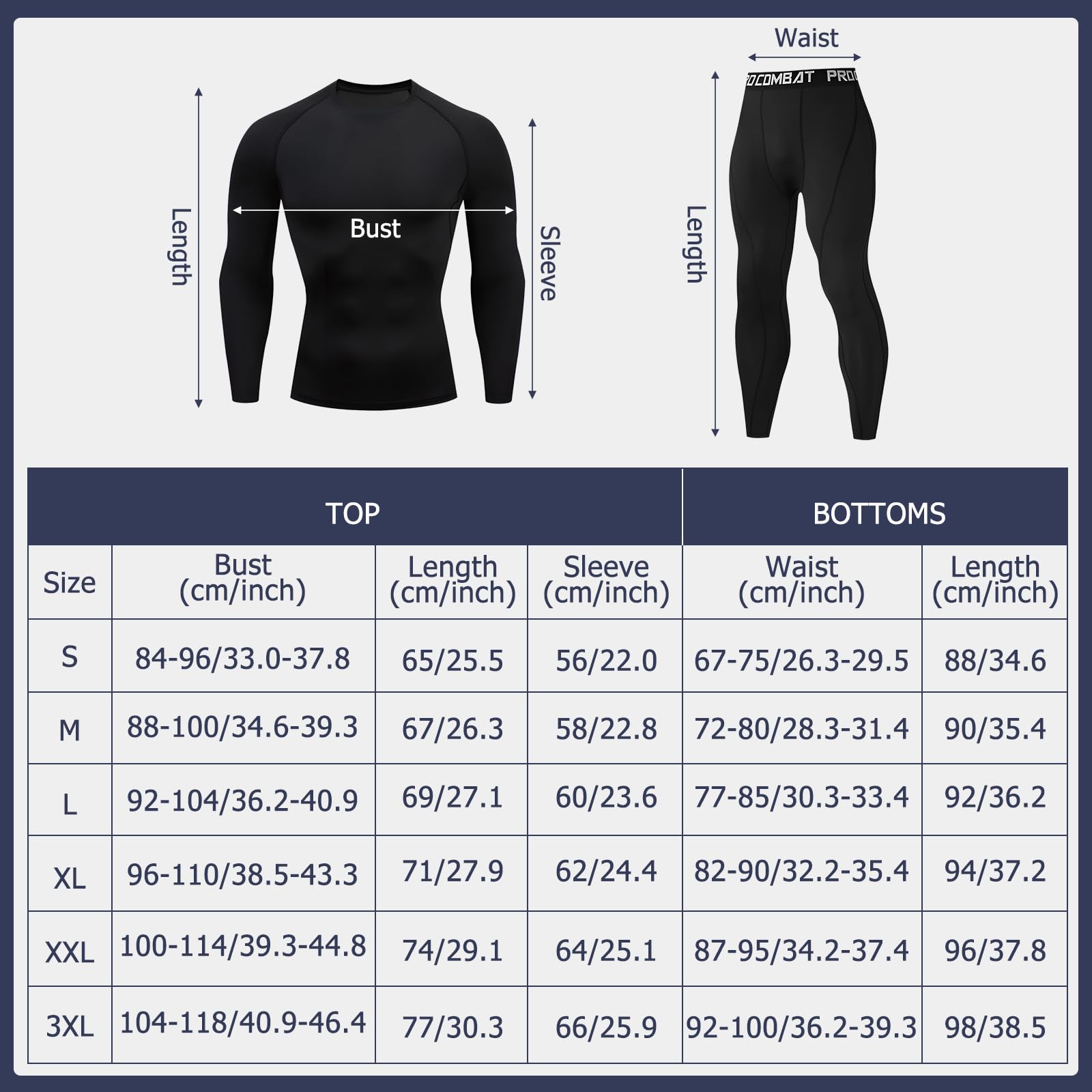 Ropa Termica Hombre Frio Conjunto Interior Termico Transpirable Camiseta Manga Larga y Pantalon Invierno para Esqui Moto Trekking