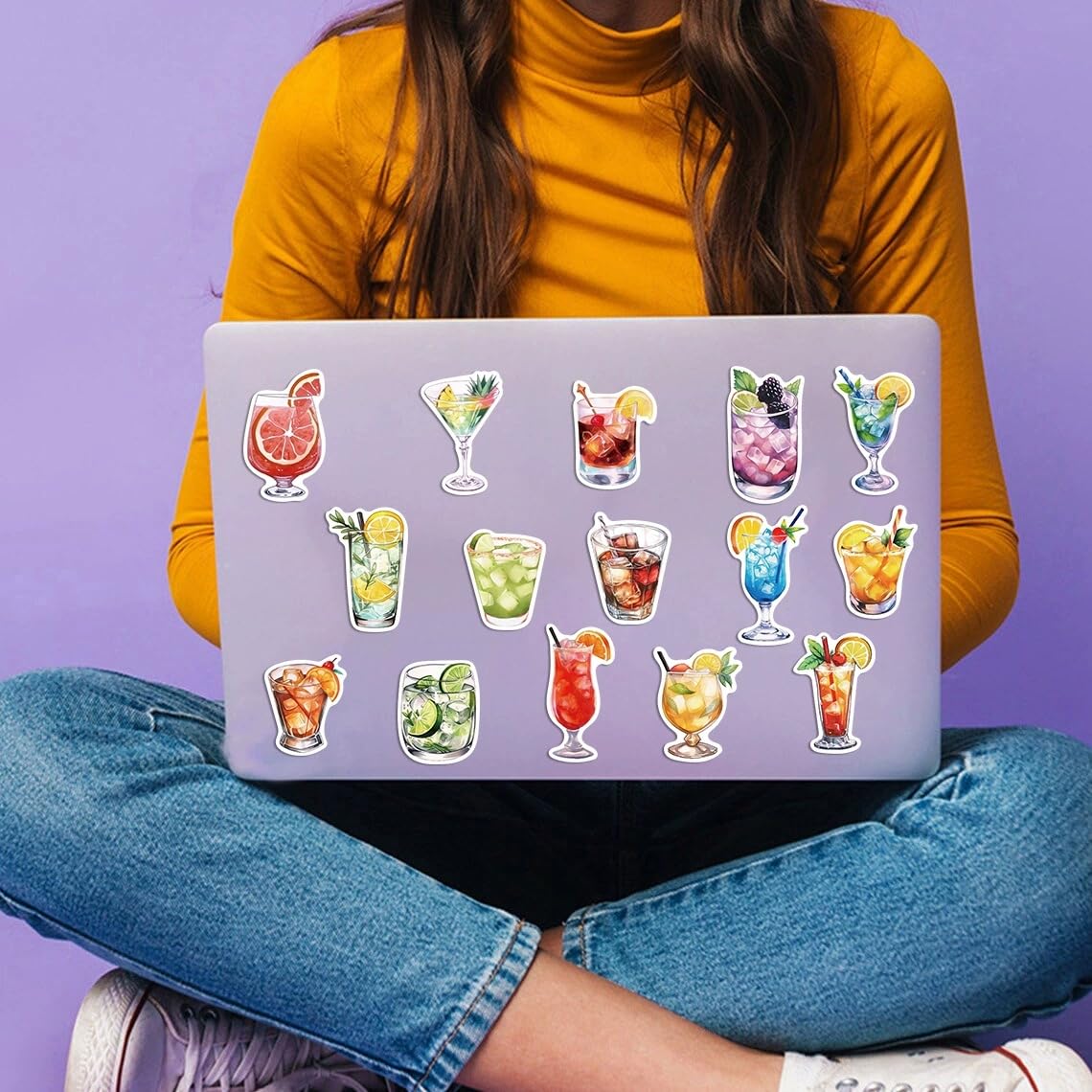 Cocktail Vinyl Stickers,Cocktail Graffiti Stickers,Vinyl Waterproof Sticker for Kids Teens Girls,for Phone Laptop Bottles Skateboard Computer Phone Luggage Guitar Gifts Sticker - Image 2