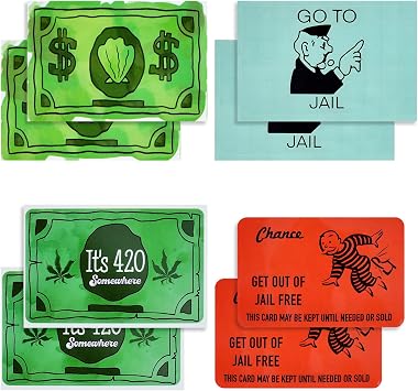8PCS Get Out of Jail Free Credit Card Skin Sticker Sea Bucks Debit Card Cover for Transportation Key Go to Jail Bank Card Slim Vinyl Stickers Funny Decal Use for Small Chip