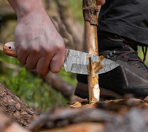 Miniatura 8 de Cuchillo de caza - Cuchillo de hoja fija con funda - cuchillo de desollado, cuchillo táctico, cuchillo de supervivencia, cuchillo de campamento de