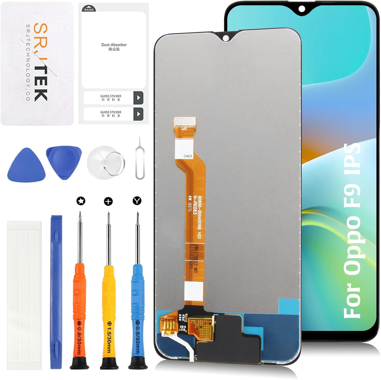 Screen Replacement for Oppo F9/Oppo F9 Pro 6.3 inch LCD Display Touch Screen Digitizer Assembly Black