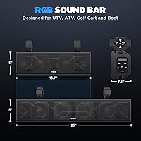 Vista 9 de Ehaho Barra de sonido UTV de 25 pulgadas, barra de sonido ATV Bluetooth con iluminación RGB, barra de sonido impermeable IP66 para carrito de golf