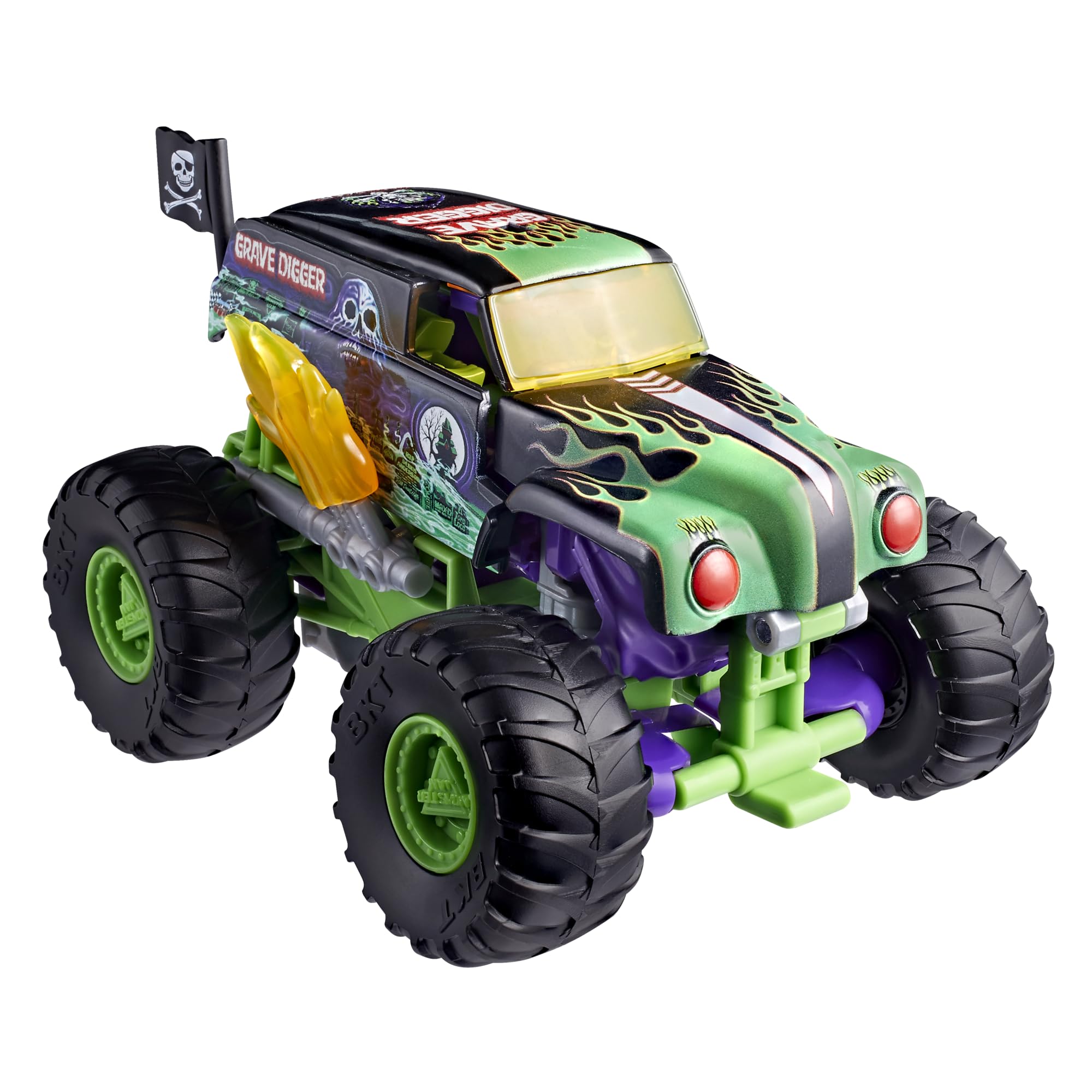 Transformers Collaborative x Monster Jam, Figurine Convertible Grave Digger (Grim) Classe Leader de 23,5 cm, Mode Monster Truck, dès 8 Ans