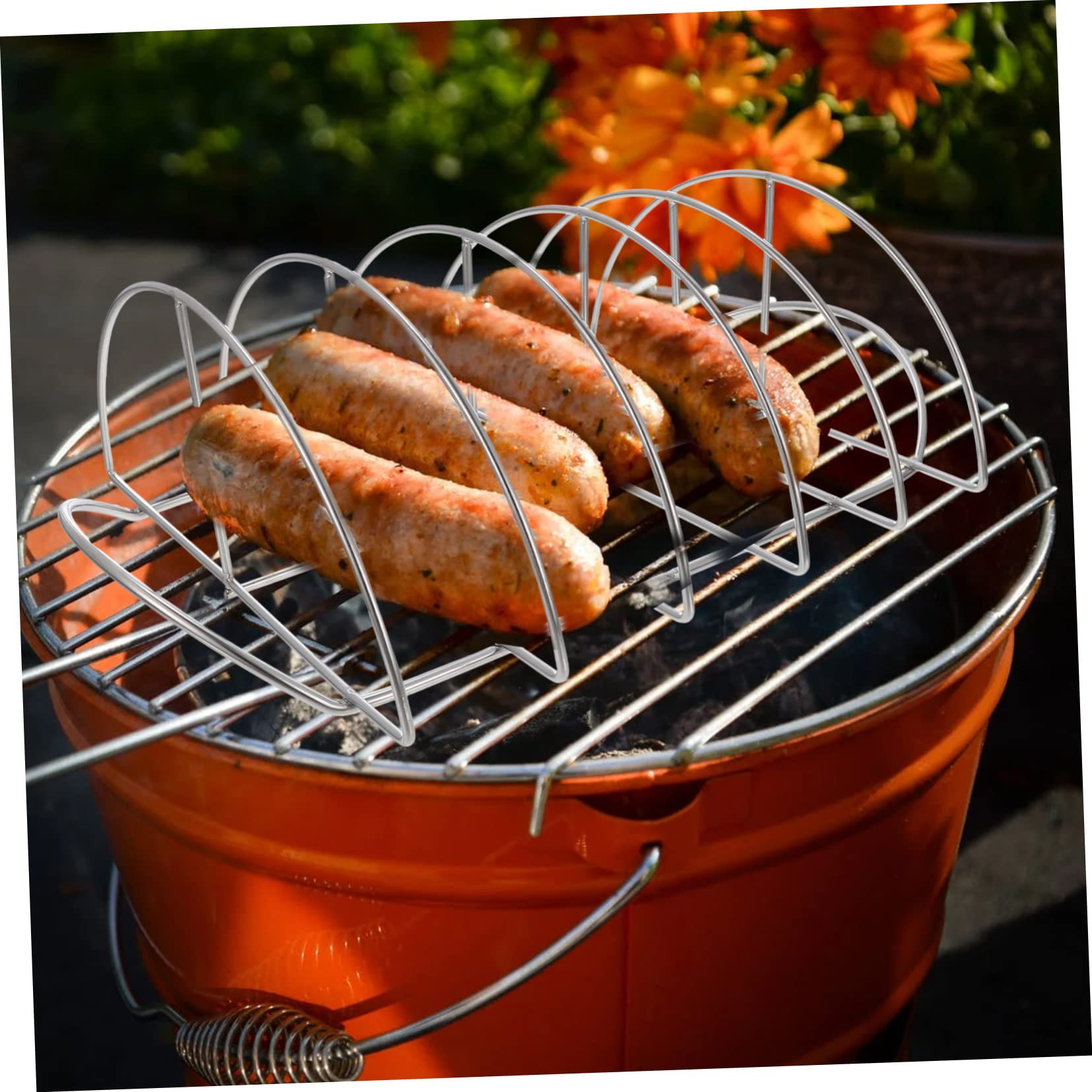 Mikikit Supporto per Costine per Barbecue in Acciaio Resistente all Usura Supporto Professionale per Costine per Barbecue Fornitura