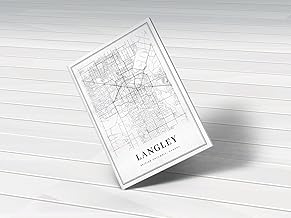 MG Global Hanging Canvas Print of Langley Bc British Columbia Canada 1 | 8x12 12x18 16x24 20x30 24x36 Minimalism Hometown City Artwork | Modern Wall Art for Gift | Minimalist Home Office Decor