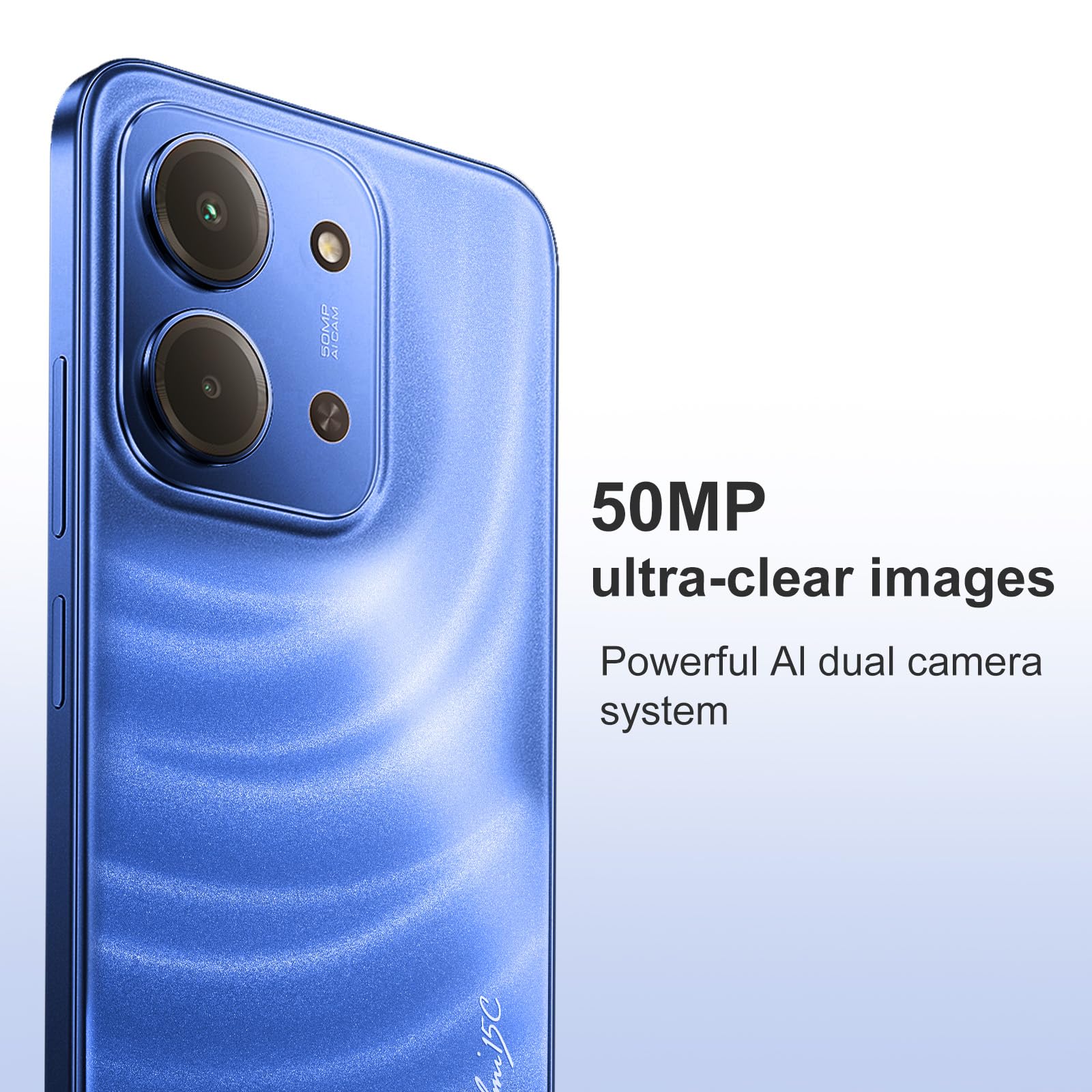 XIAOMI Redmi 15C 4+256GB Smartphone, Display 6.9" HD+ 120Hz, Batteria 6000mAh, Processore Octa-Core, Fotocamera 50MP, HyperOS 2, Senza Caricatore, Blu, Include Custodia Protettiva