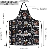 Vista 2 de MBMSO Divertido regalo de pizza para delantal con bolsillos Delantal para pizza-b