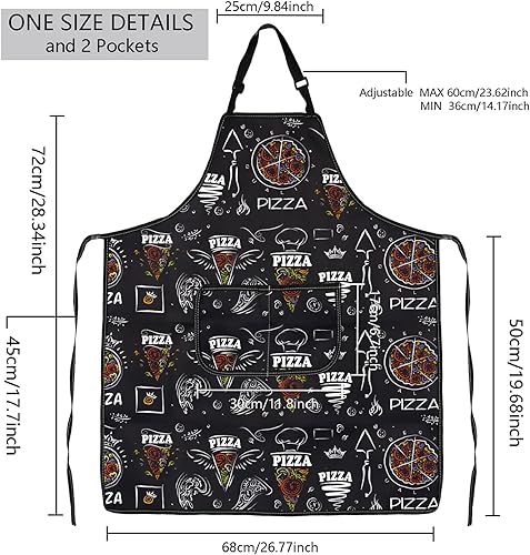 Miniatura 2 de MBMSO Divertido regalo de pizza para delantal con bolsillos
