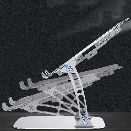 Miniatura 2 de Aluminum Alloy USB Lnterface Laptop Stand Dual Fan Radiator Foldable Cooling Base Bracket Mute Notebook Computer Bracket