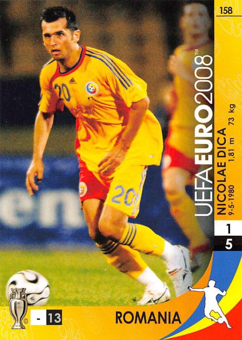 2008 Panini UEFA Euro Cards #158 Nicolae Dica Romania Official Soccer Item in Raw (NM or Better) Condition