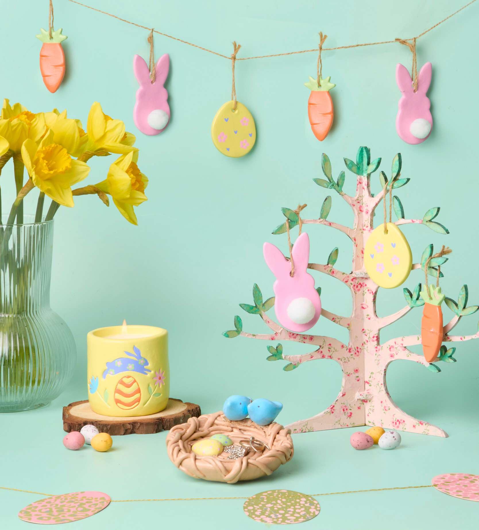 Pott’d Osterbastelset Für Erwachsene Mit Lufttrocknendem Ton, Basteln Ostern Erwachsene DIY Set Für Osterschmuck Basteln, Töpferset Für Zuhause Für Anfänger Mit Werkzeugen Und Farben