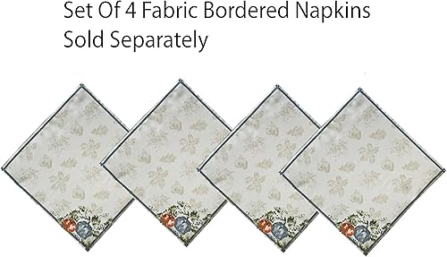 Miniatura 4 de Newbridge Mantel de tela con bordes lavados a piedra, Acción de Gracias y temporada de otoño, mantel multicolor con estampado de cosecha de