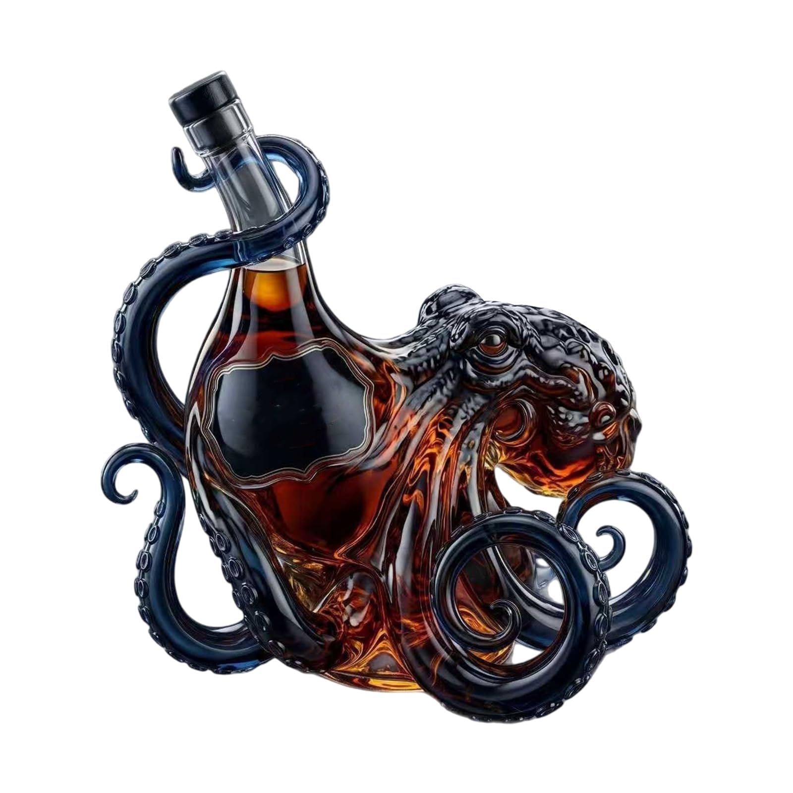 Btgghytr Unique Suction Cup Whiskeys Decanter Octopuses Theme Spirit Dispenser Beverage Storage Solution for Parties Creative Glass Liquor Dispenser