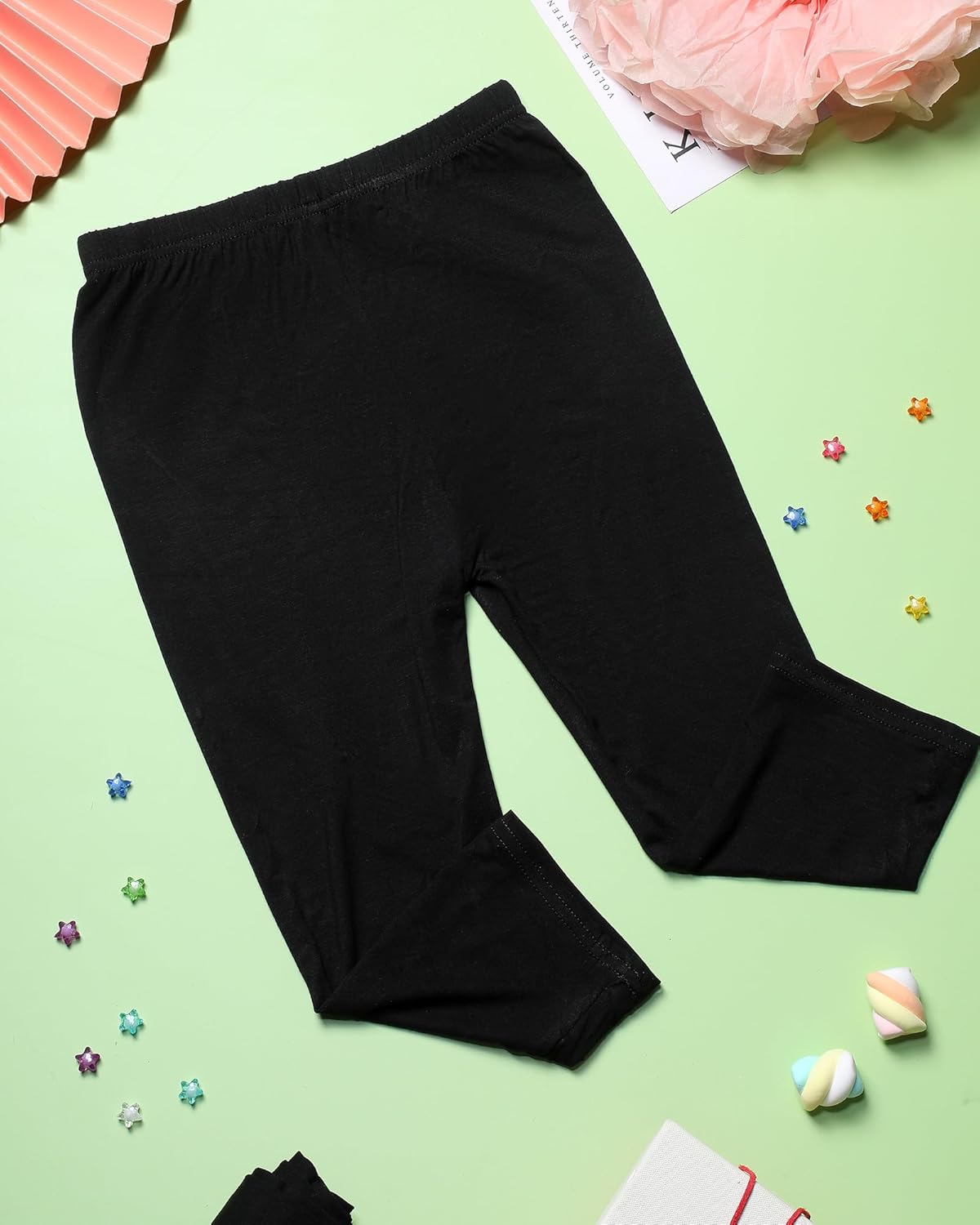 6 Pieces Girls Capris Leggings Crop Summer Leggings for School Wearing - Image 5