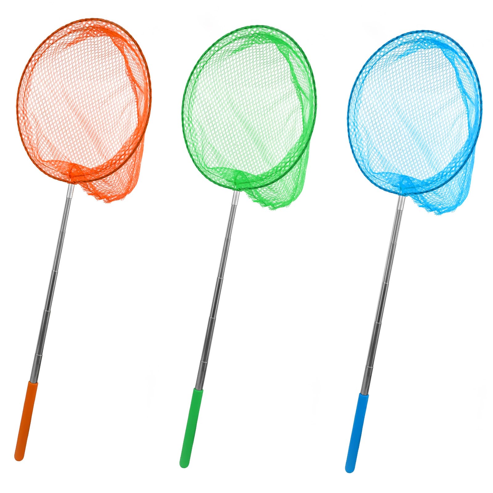 3 Pack Retractable Butterfly Net Dragonfly Net Fishing Net for People’s Extendable 14 to 33 inch for Outdoor Garden Activities