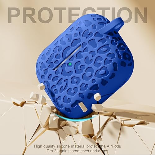 Vista 109 de Funda para Airpods de 2ª y 1ª, silicona suave, leopardo, compatible con Apple AirPods de 2ª/1ª generación de carga con llavero, a prueba de golpes
