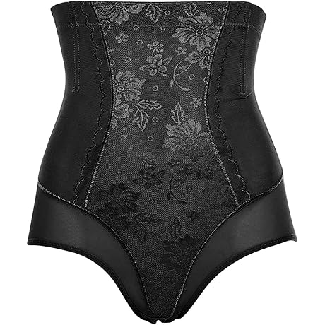 Sinzelimin Women's Shapewear: Black Lace Boyshort Briefs for Tummy Control