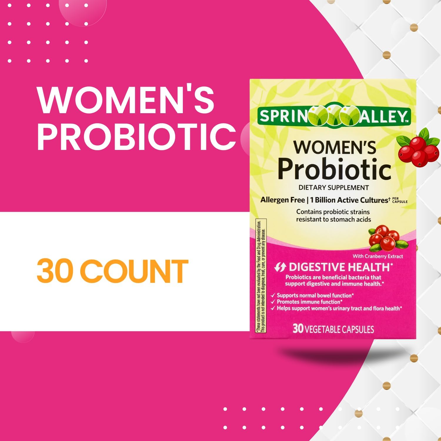 Probiotics for Women Capsules, Dietary Supplement 1 Billion CFUs - Digestive Health - Womens Probiotic, Digestive Health – 30 Count (Pack of 1)