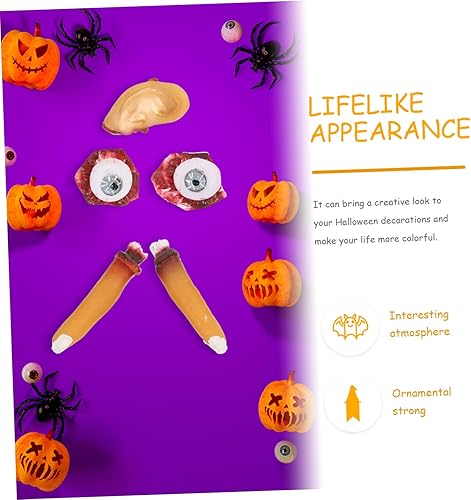 Miniatura 3 de TOYANDONA 4 piezas de accesorios de Halloween, dedos divididos, orejas y globos oculares, partes del cuerpo para accesorios de broma, fiesta de