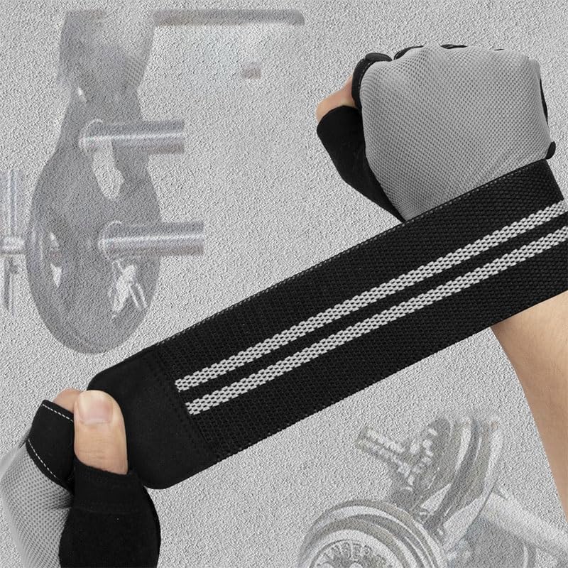 Sports Fitness Breathable Training Anti-Slip Barbell Wear Wrist Guards Nylon Half Finger Gloves