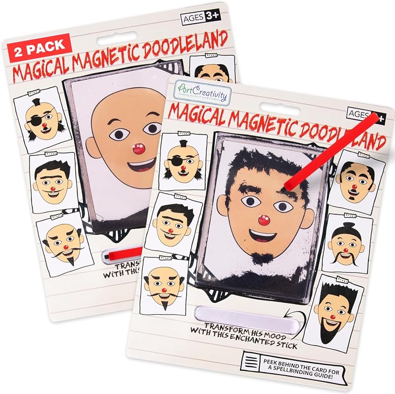 ArtCreativity Magnetic Drawing Face - 2 Pack - Travel Toys for Kids, Magnetic Travel Game, Magnet Drawing Doodle Board for Kids - Retro Toy, Vintage Toy, Travel Essentials Games for Ages 3+