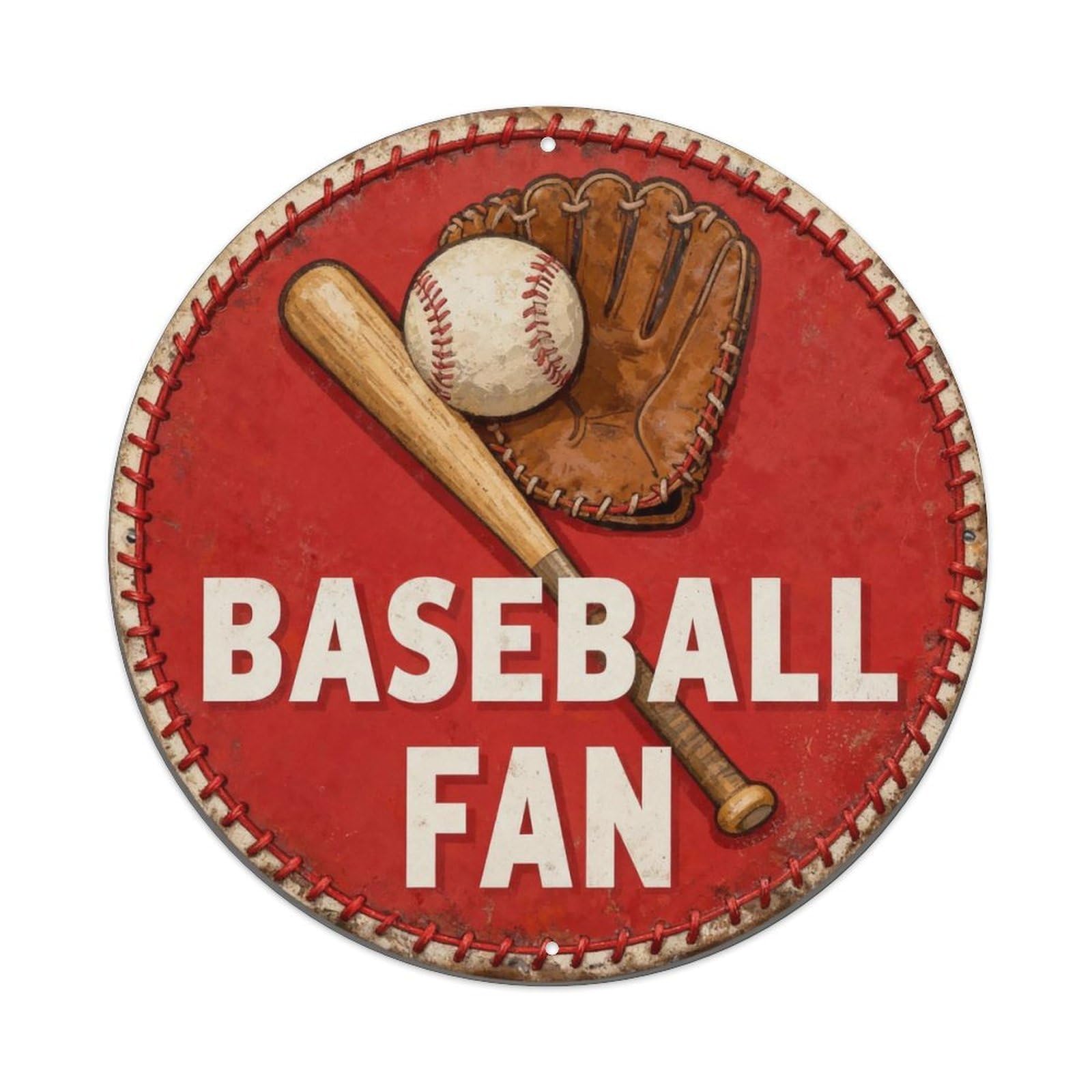 Baseball Fan Metal Tin Sign Plaque