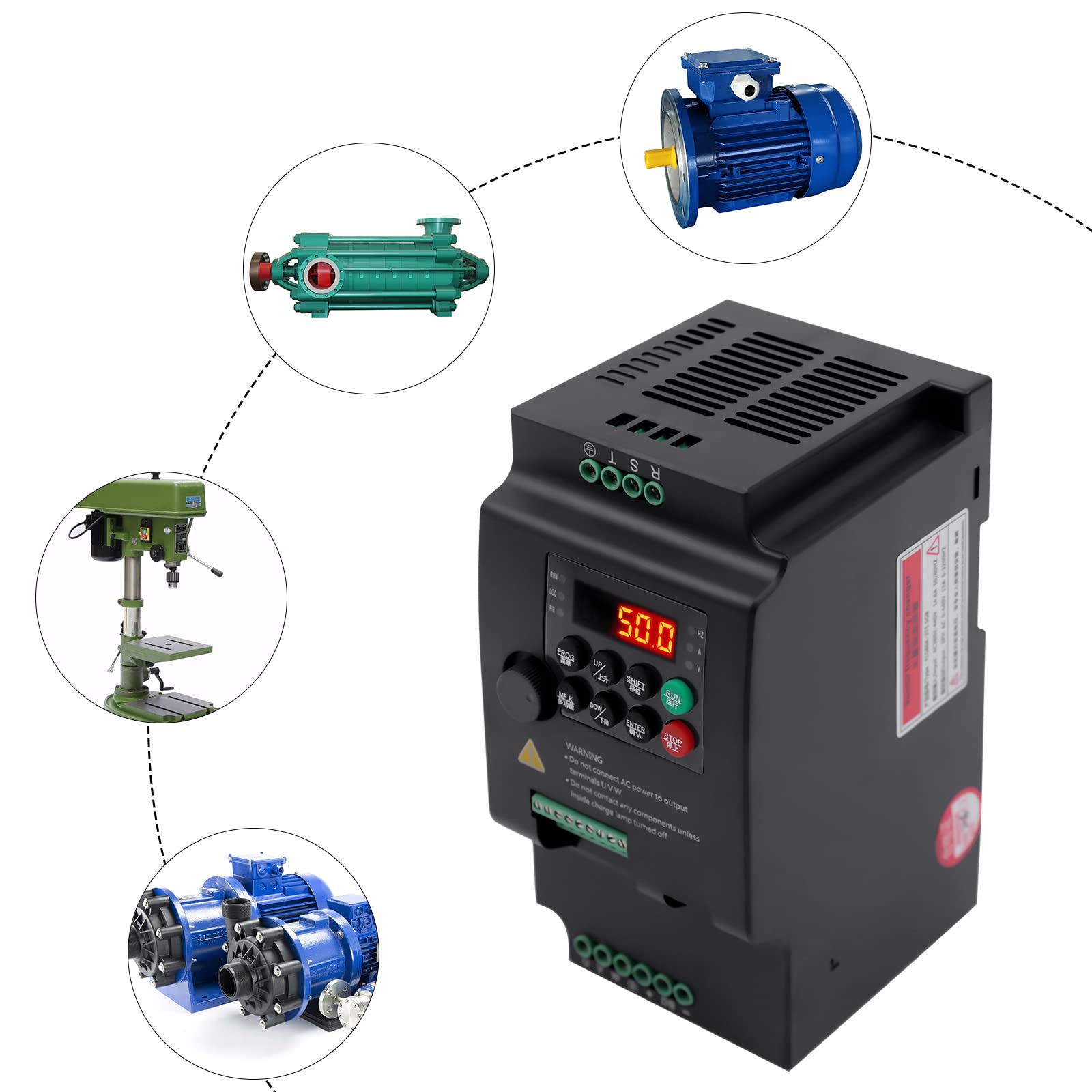 Convertidor de frecuencia 5,5 kw 380 V 3 fases entrada y salida motor universal VFDA convertidor de frecuencia