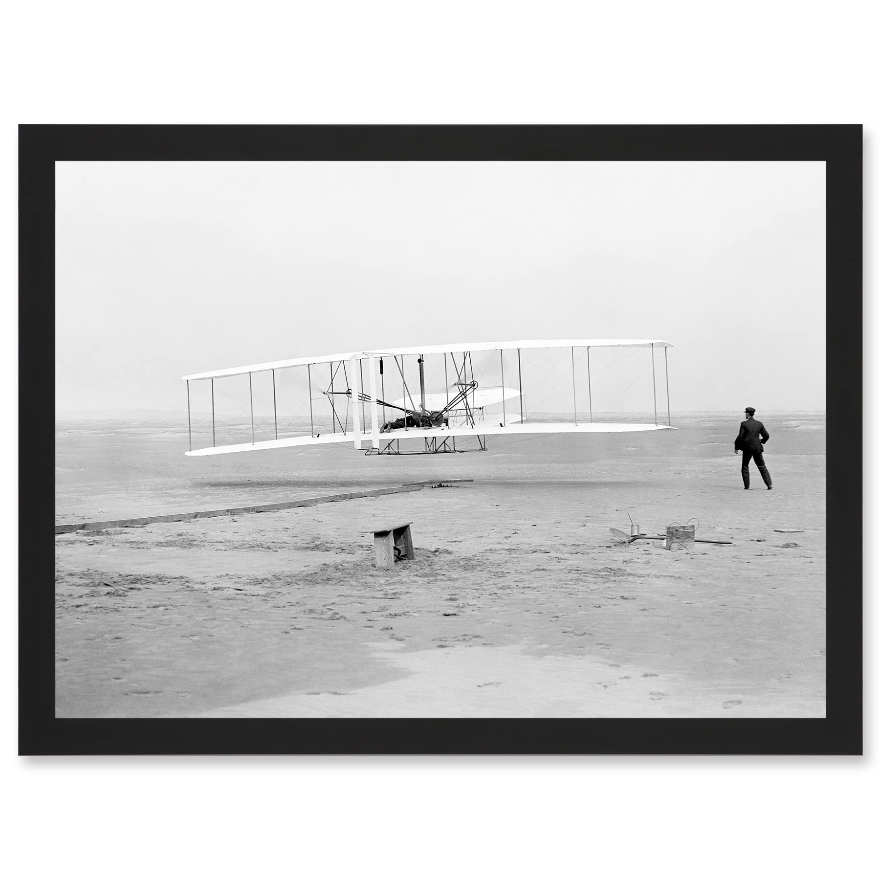 Artery8 Daniels First Flight Wright Brothers 1903 Photo Aviation Artwork Framed Wall Art Print A4