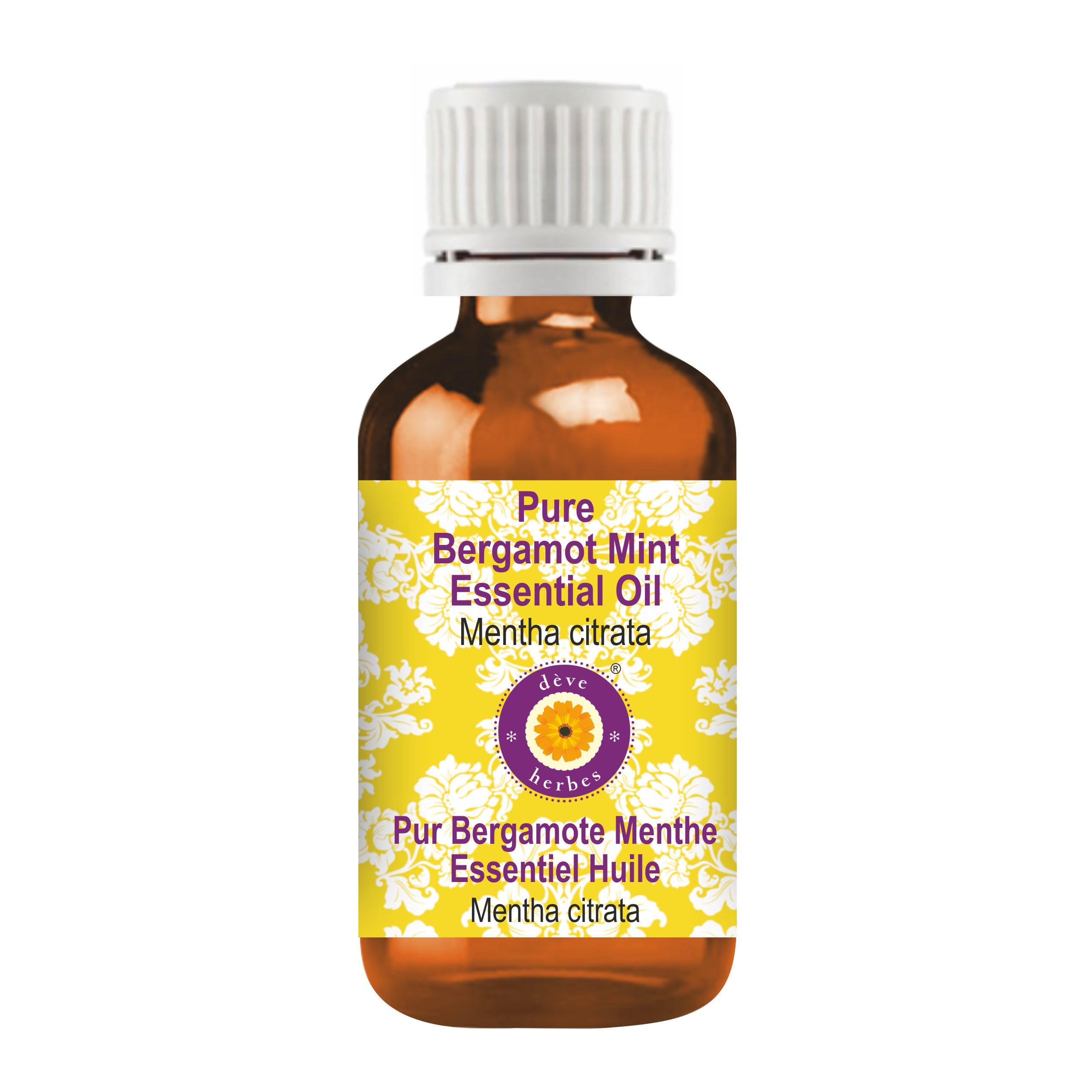 Deve Herbes Pure Bergamot Mint Essential Oil (Mentha citrata) Pure |  Non-Sticky | Non-greasy | Lightweight | Men & Women | All Skin Types |  Steam ...
