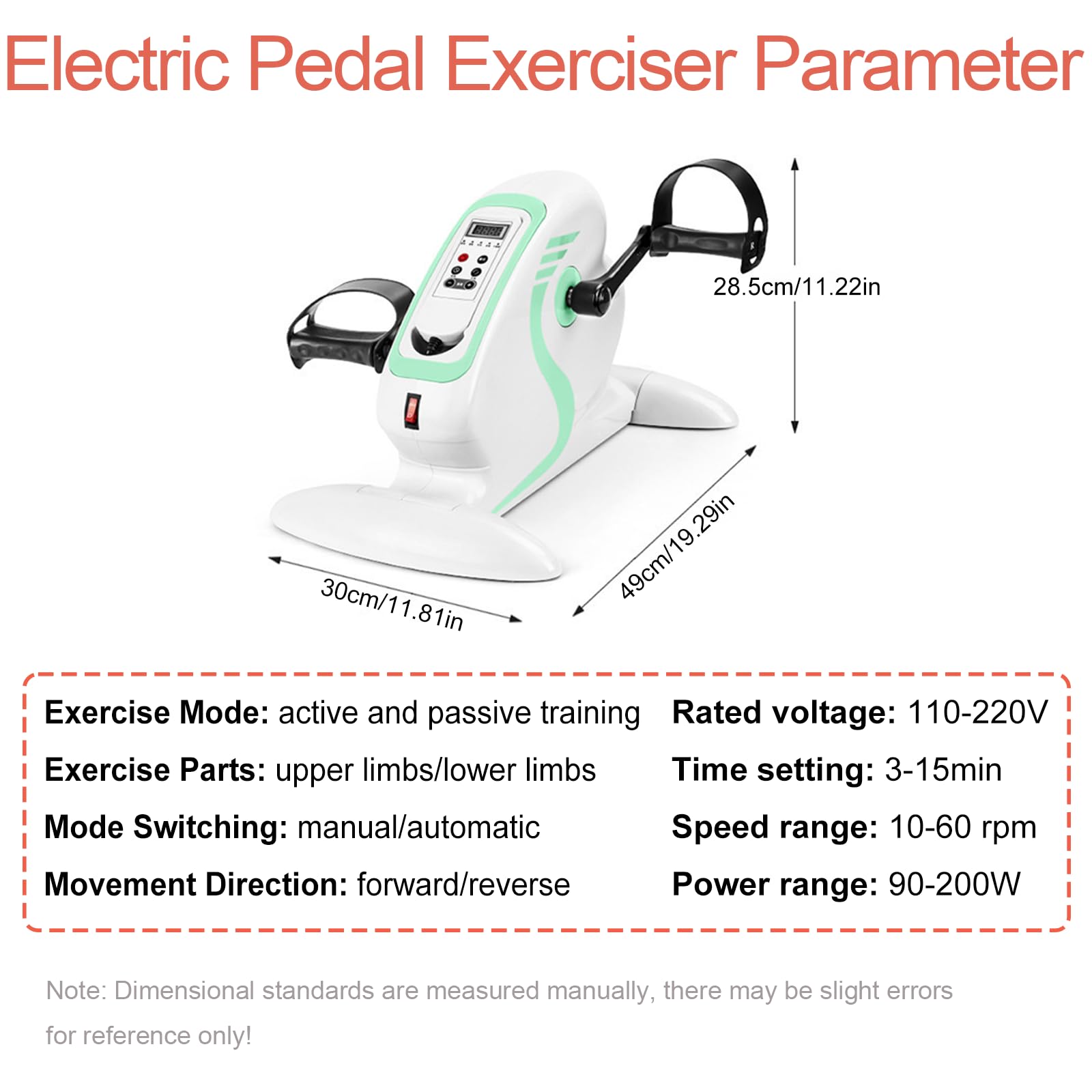 Elektryczny mini rower treningowy/stepper z pedałami, odpowiedni dla seniorów, regulowany i przenośny rower treningowy, sprzęt rehabilitacyjny, mini trenażer rowerowy