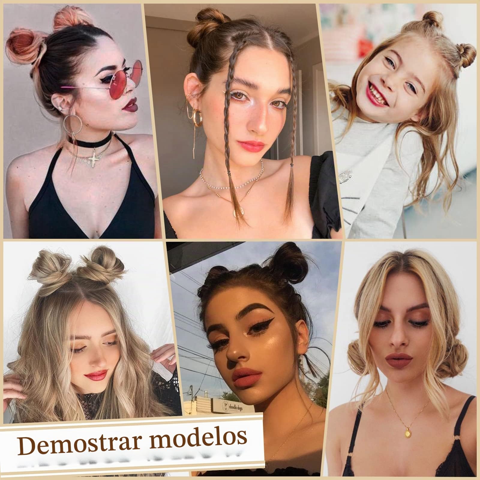 Sofeiyan 2PCS Mini Moños Postizos de Pelo con Garra Pinza Desordenado Extensión de Moño Sintético Extensiones de Cabello Ondulado Pinza Postizos para Mujeres, Mezcla Rubio Oscuro y Rubio Decolorado