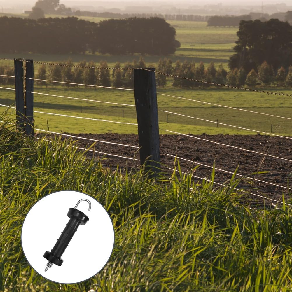 Manija de Puerta de 10 Piezas para Cerca EléCtrica, TensióN de Resorte Aislado, Accesorios de Repuesto para Cercas, para Puertas de Pasto