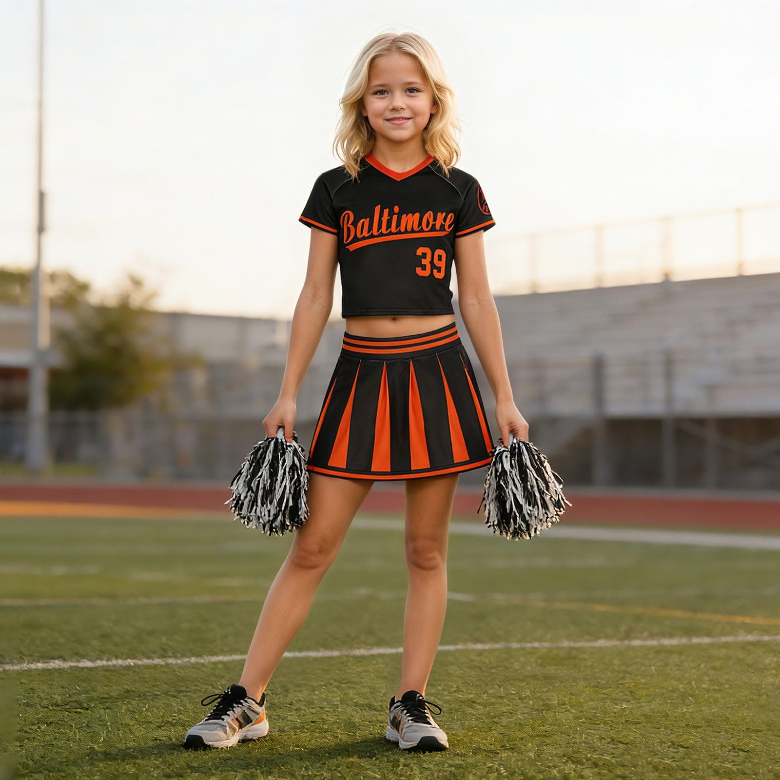 Generisch Elegante disfraz de animadora para niñas, ideal para actuaciones, fiestas y cosplay