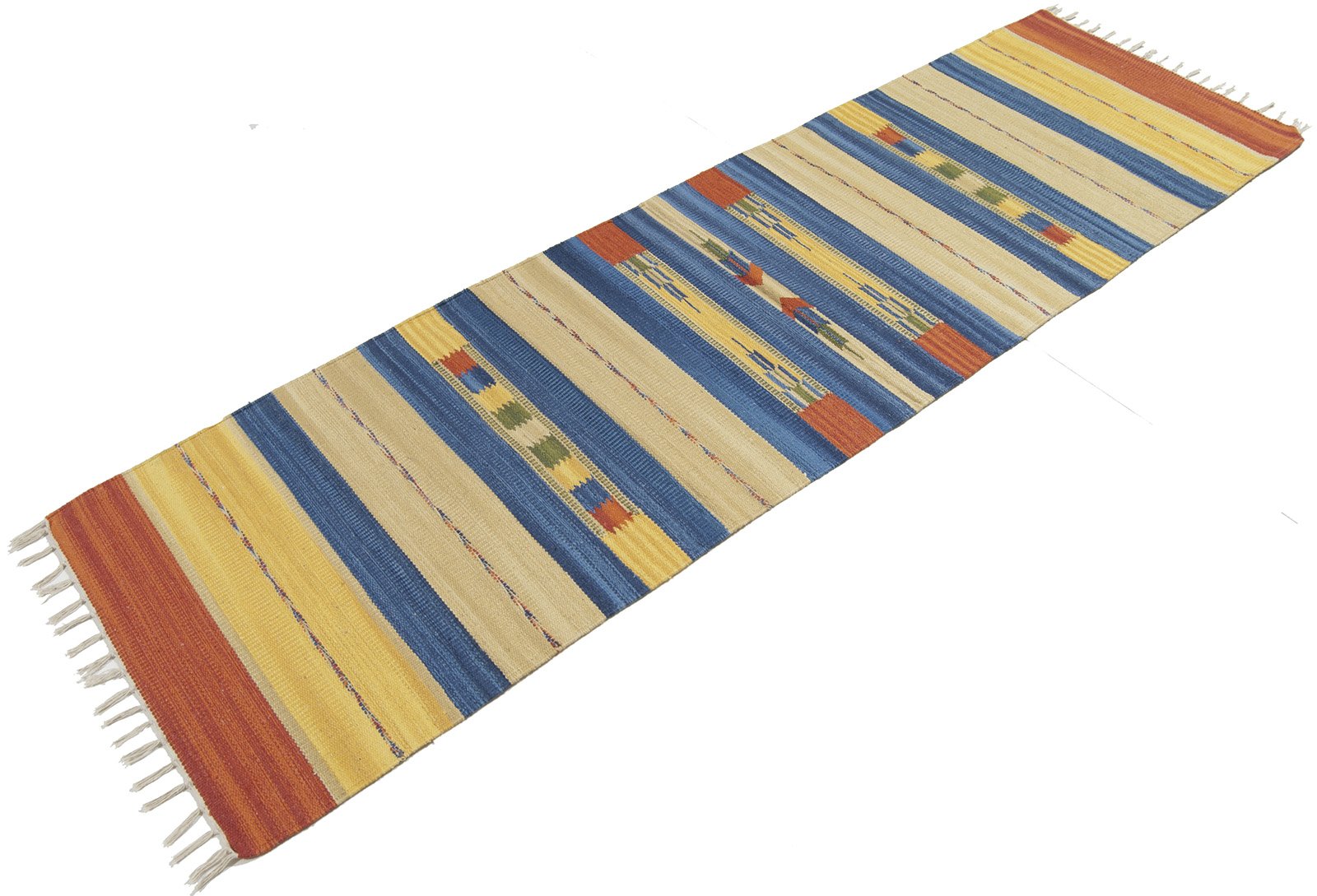 Galleria Farah1970 - 200x60 CM Kilim Autentico, Originale e Fatto a Mano Ideale Per il Corridoio , Ufficio , Seconda Casa e la Cucina ( LAVABILE IN LAVATRICE )