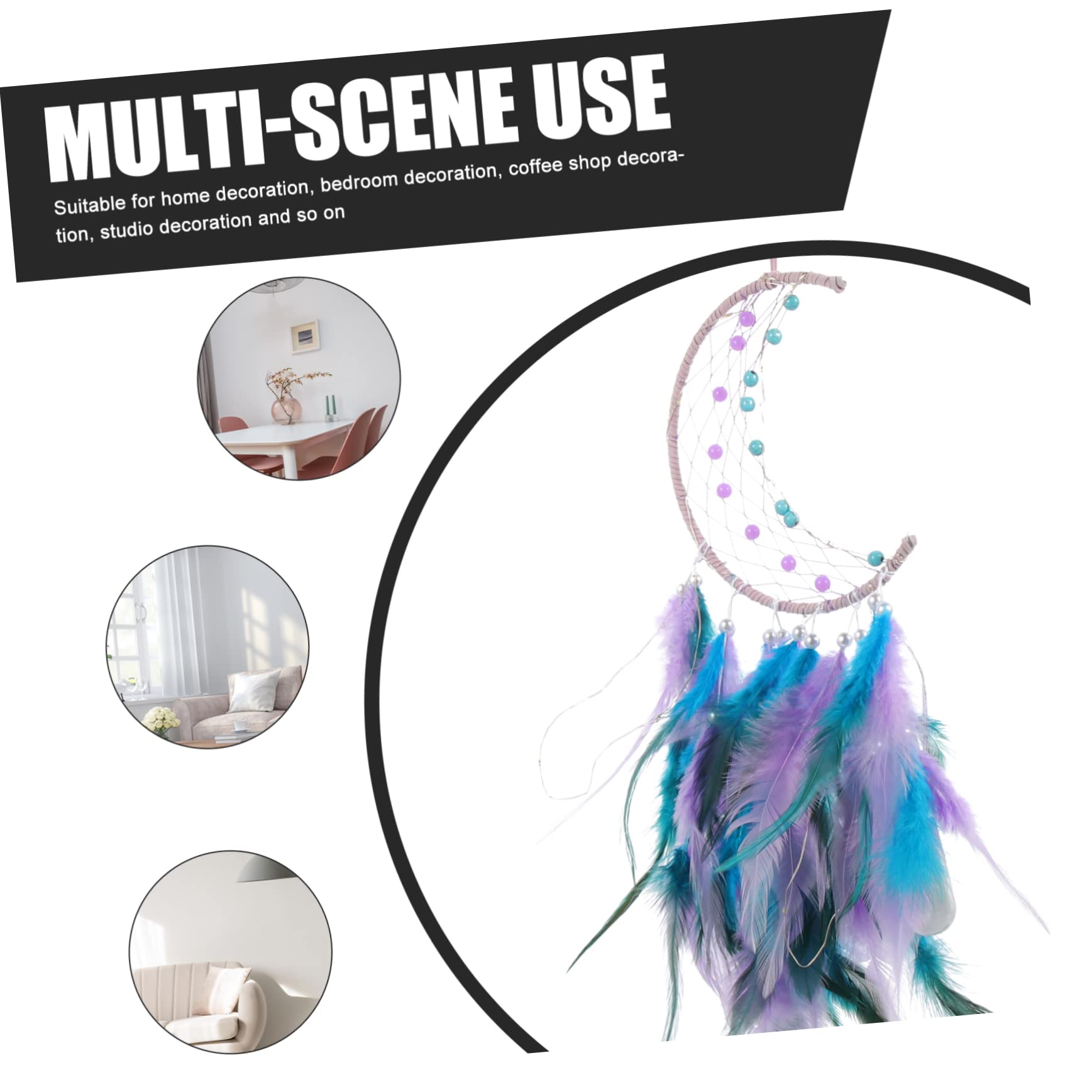 Ciieeo Moon Dream Catcher with Light Elegant Wall Hanging Decor for Bedroom Cozy Home Decoration Birthday Present Adds Warm Vibes to Any Space