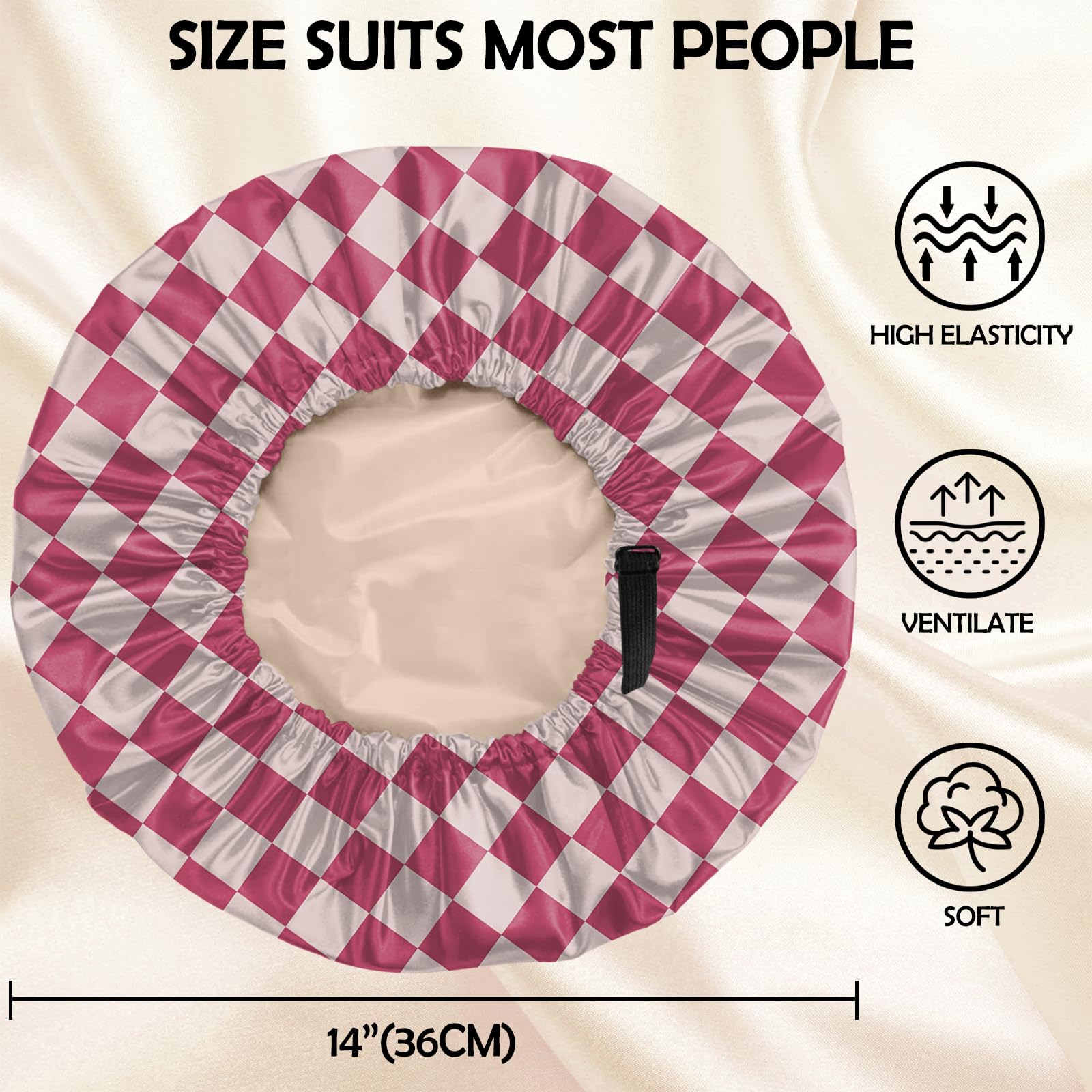 BHAHB Satin Hair Bonnet Silk Bonnet for Sleeping Double Layer Elastic Adjustable Caps Reusable Cute Aesthetic for Women Girls-Skull