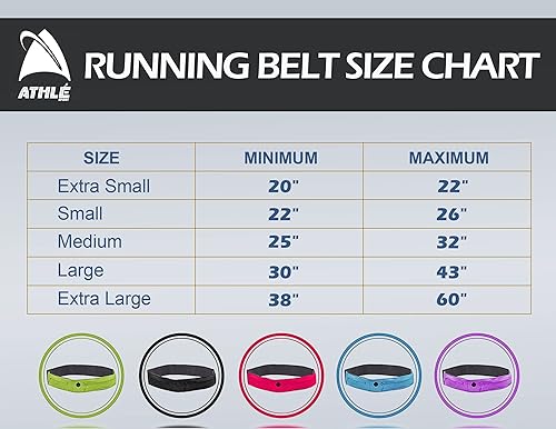 Miniatura 4 de Athlé - Cinturón para correr para ejercicio y viajes, dos bolsillos elásticos para la mayoría de teléfonos, billetera, tarjetas y más, clip para